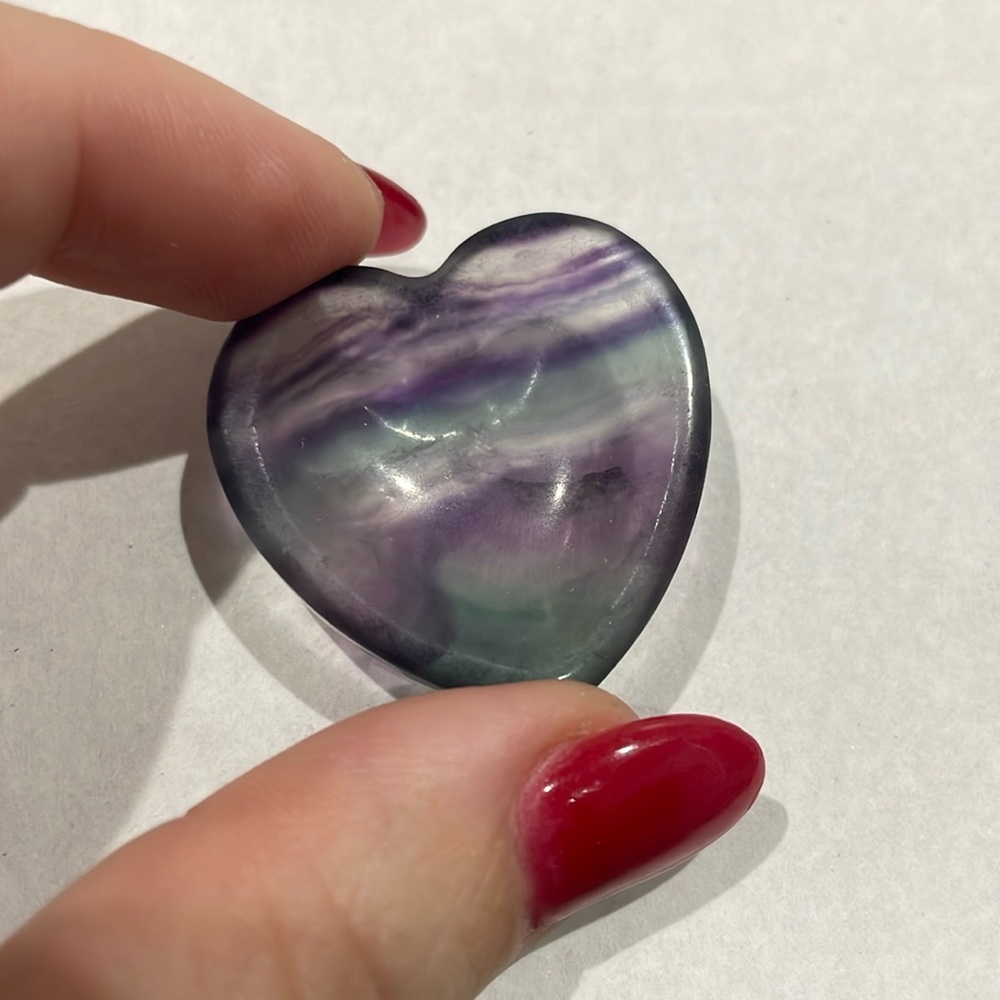 Rainbow Fluorite Crystal Heart